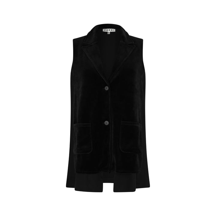 Sleeveless Velour Vest.