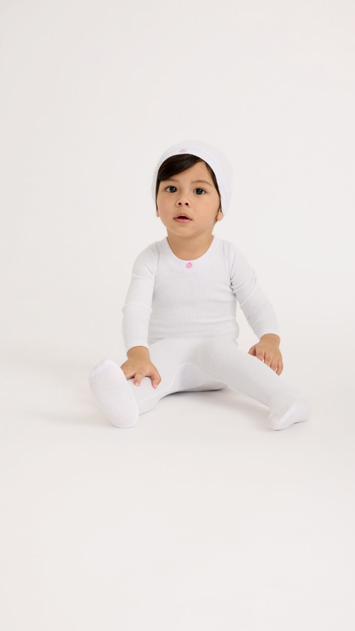 Little Parni Ribbed Cotton Stretchy and Matching Beanie - PINK Little Parni Ribbed Cotton Stretchy and Matching Beanie - PINK