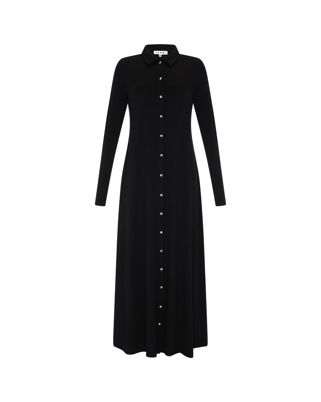 Rhinestone Ribbed Maxi Dress in Black.