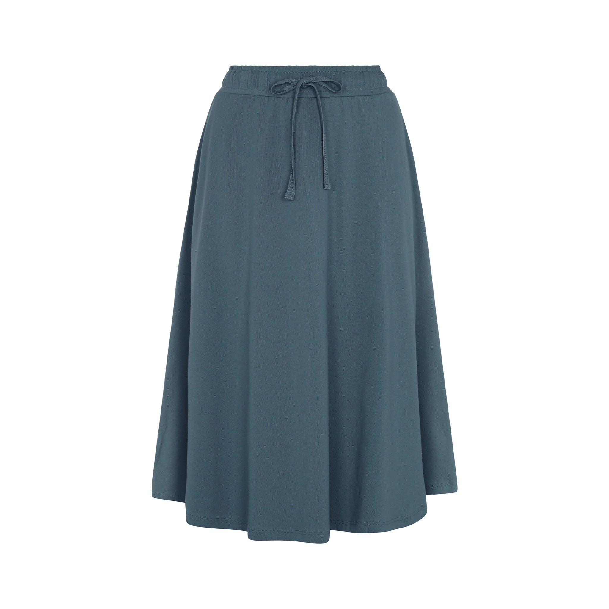 Drawstring Waist Jersey Midi Skirt Parni