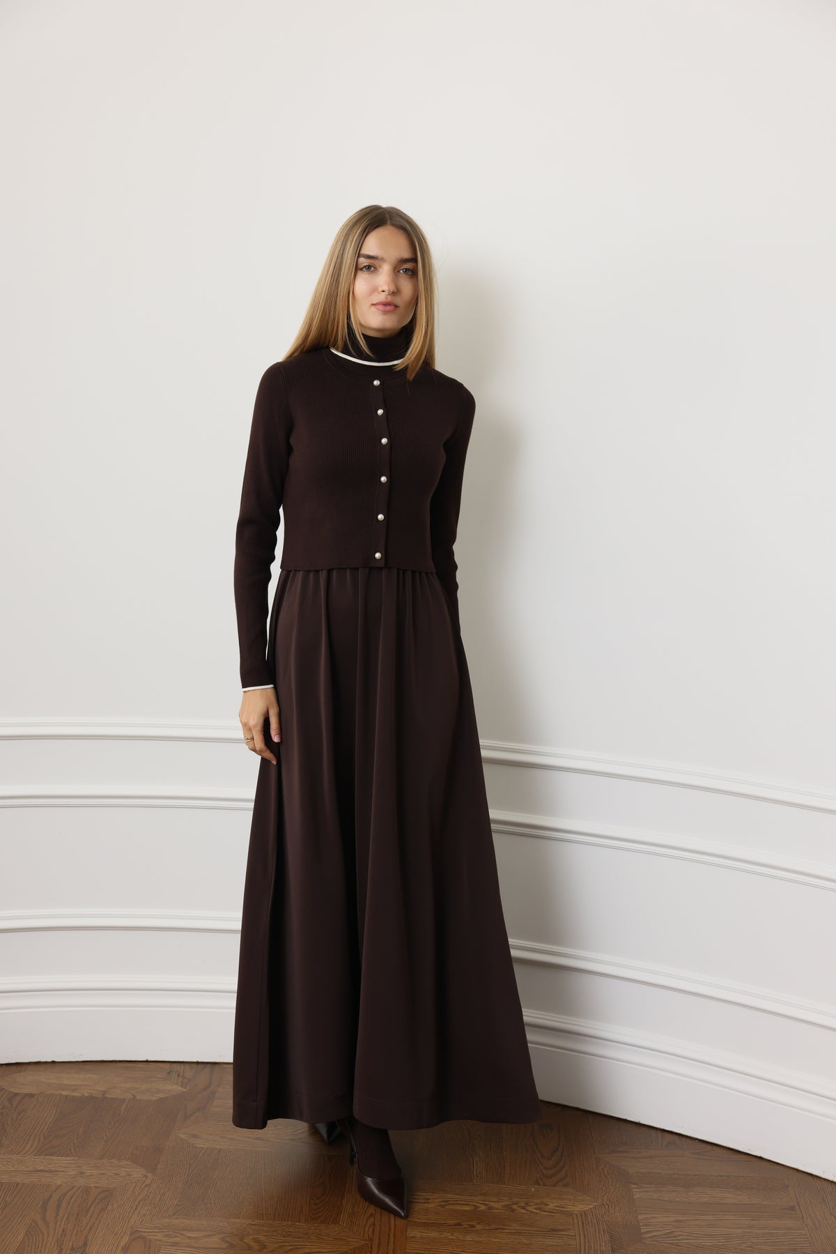 The Turtleneck Jumper and Cardigan Set