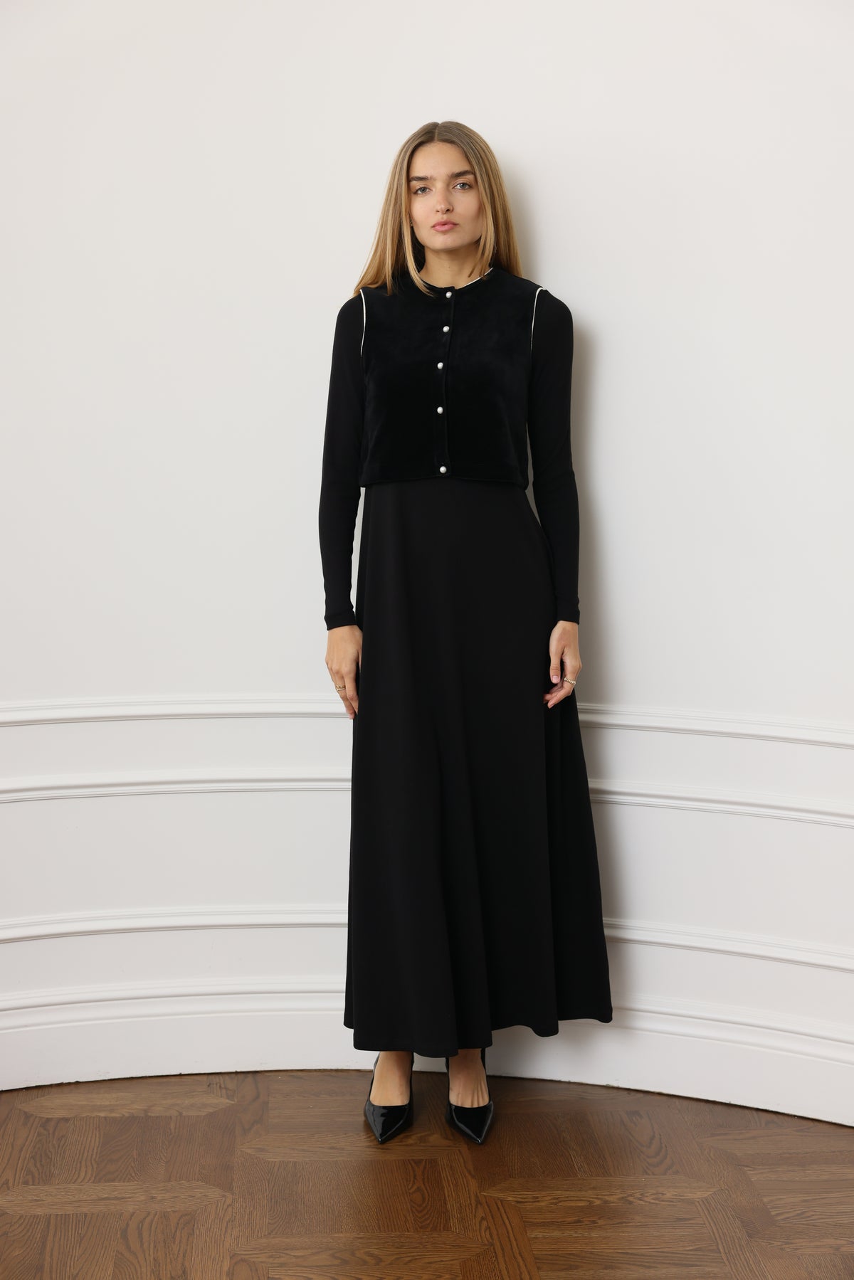 The Velour Vested Maxi