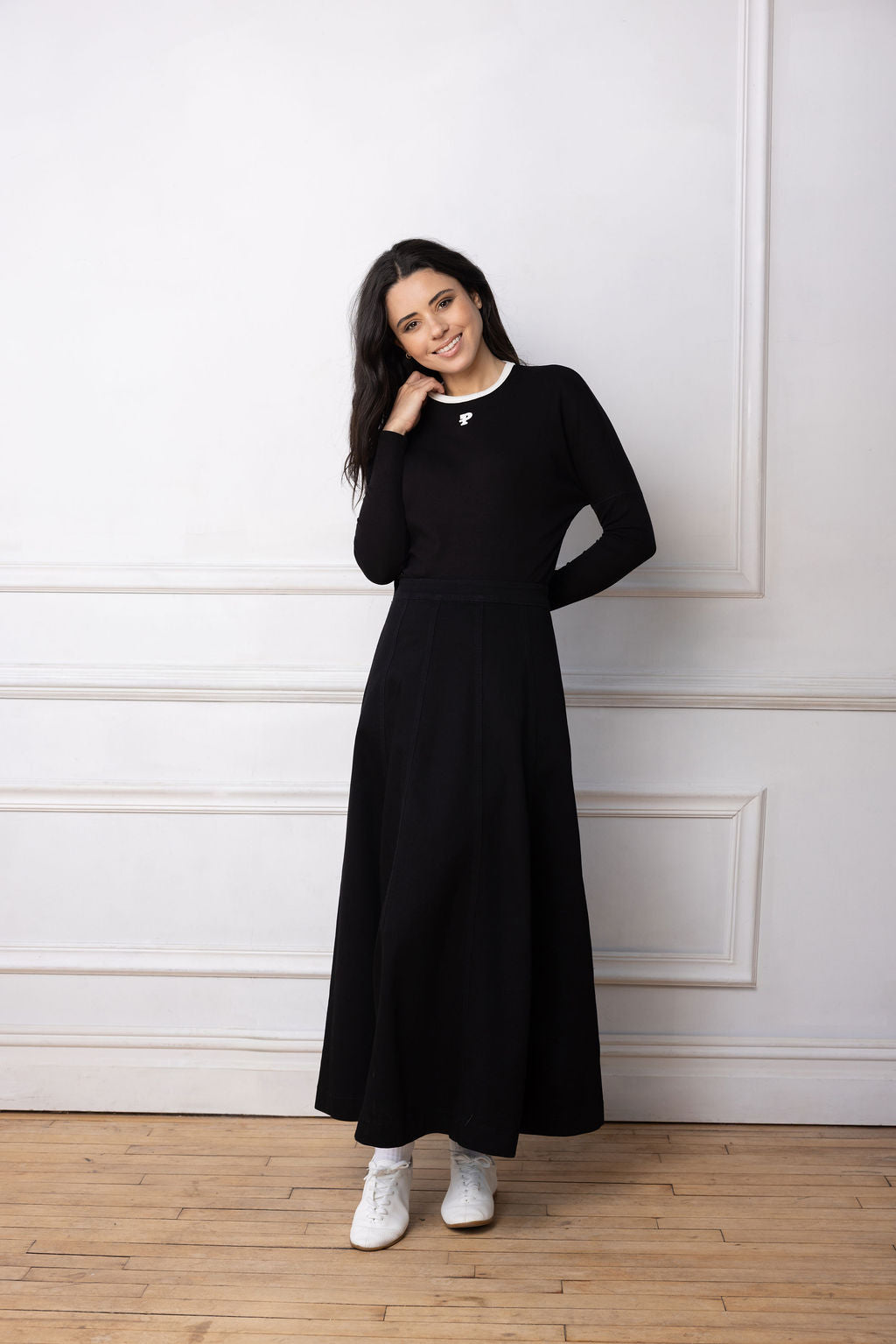 The Paneled Denim Maxi BLUED / S