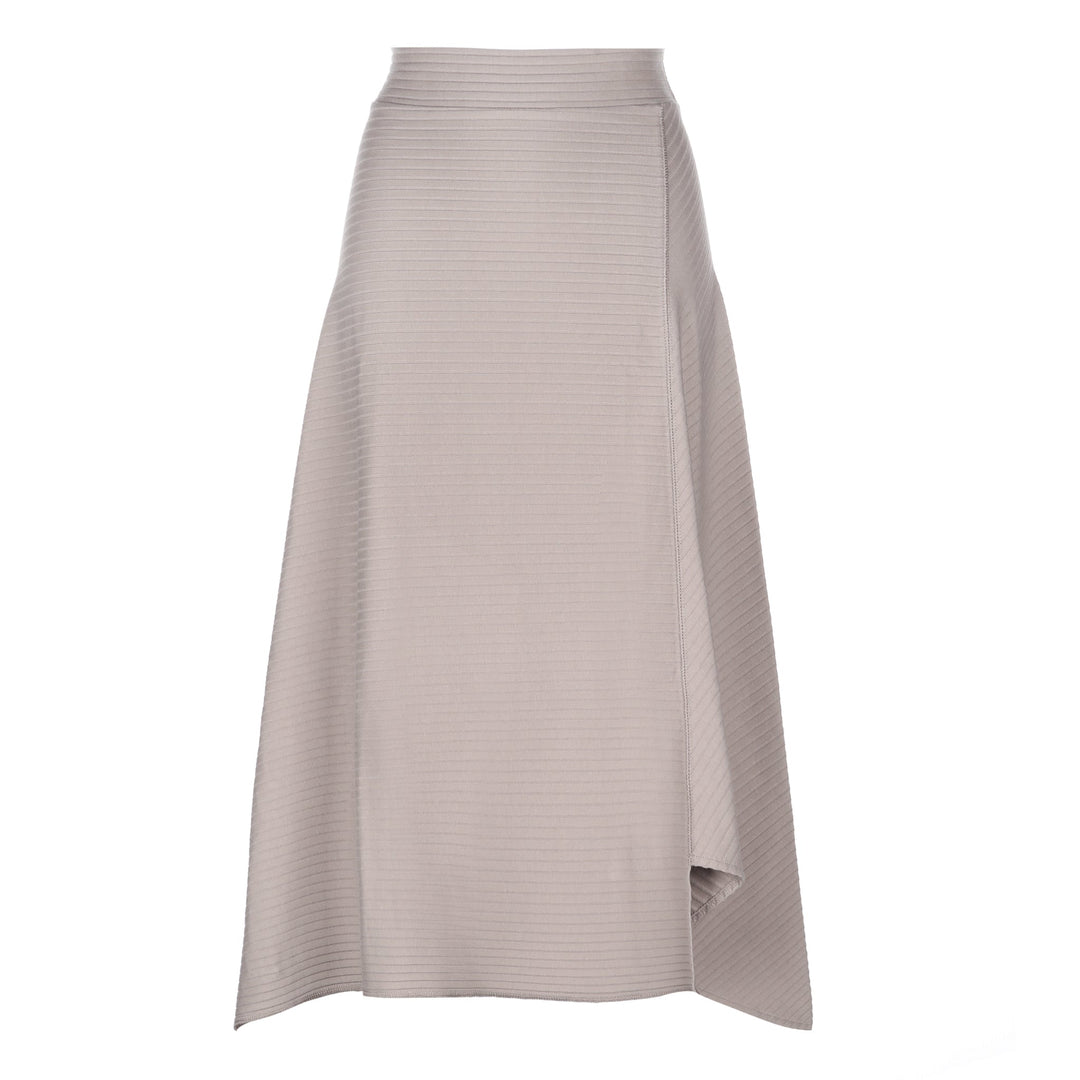 Wide Ribbed Midi Skirt