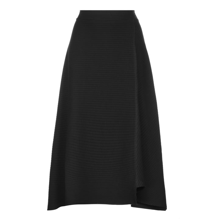 Wide Ribbed Midi Skirt