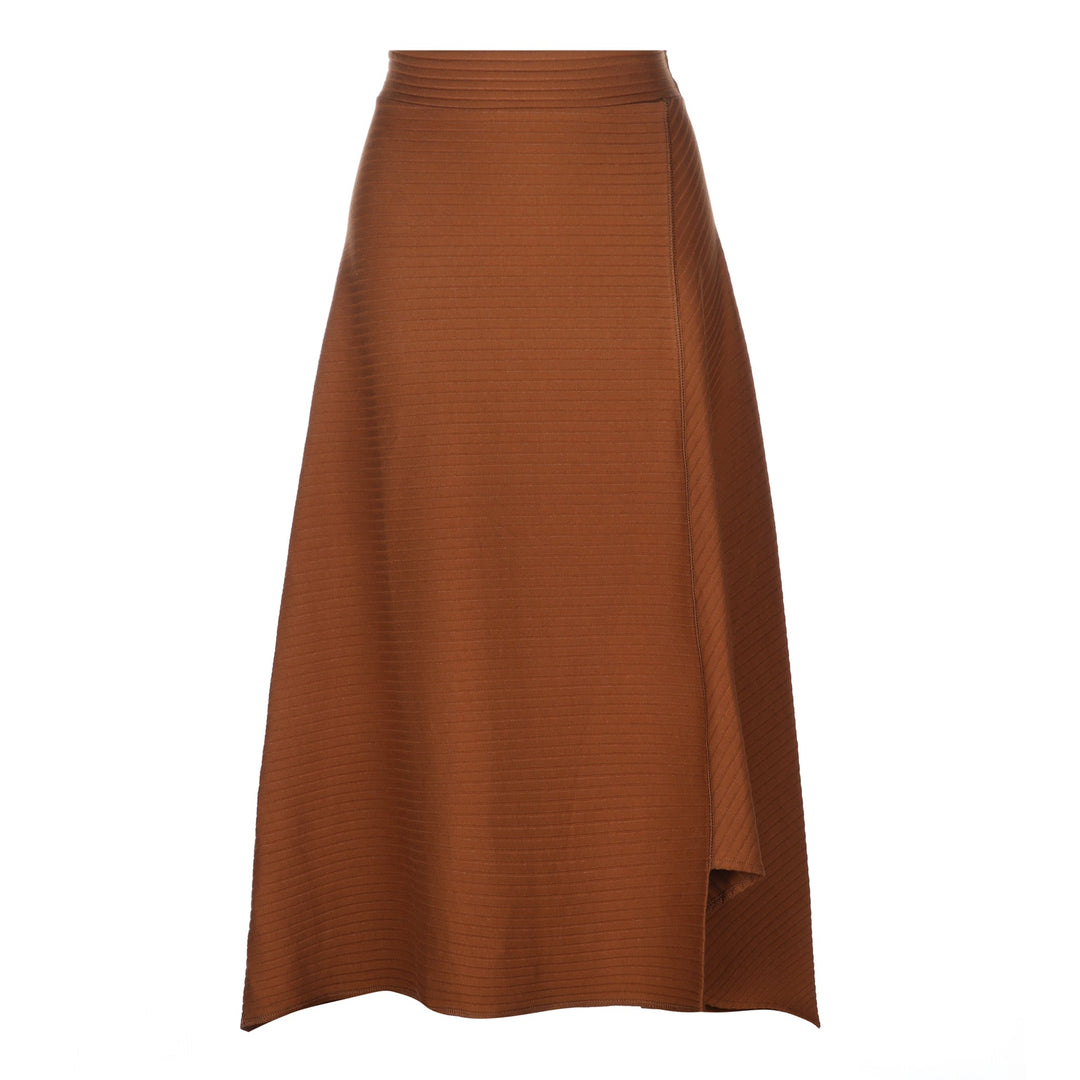 Wide Ribbed Midi Skirt