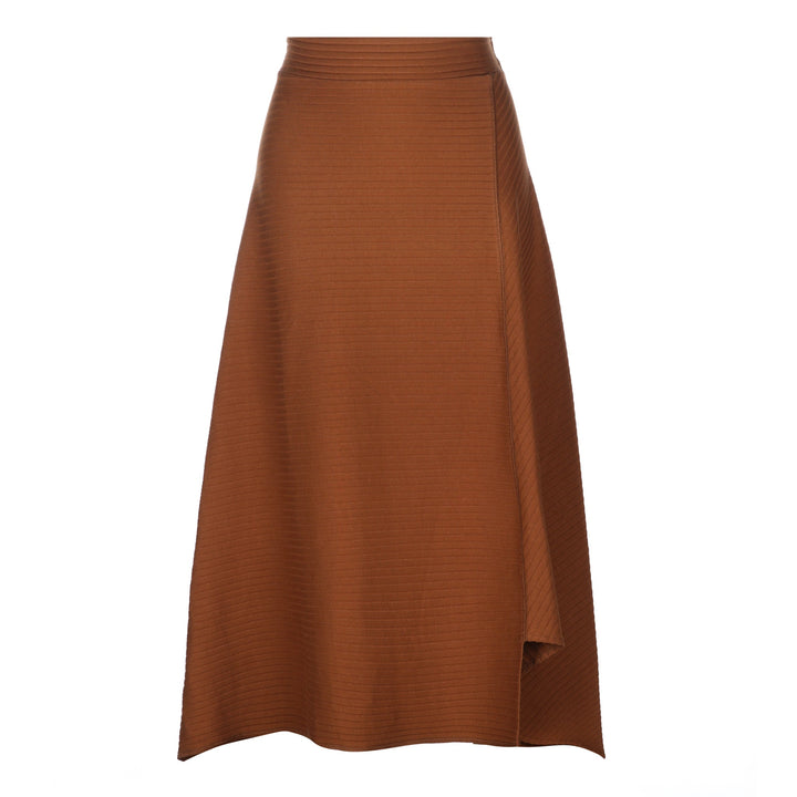Wide Ribbed Midi Skirt