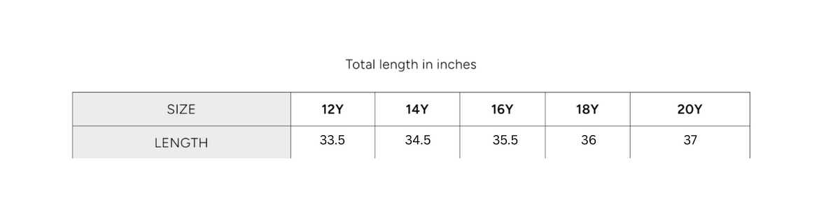 Size chart
