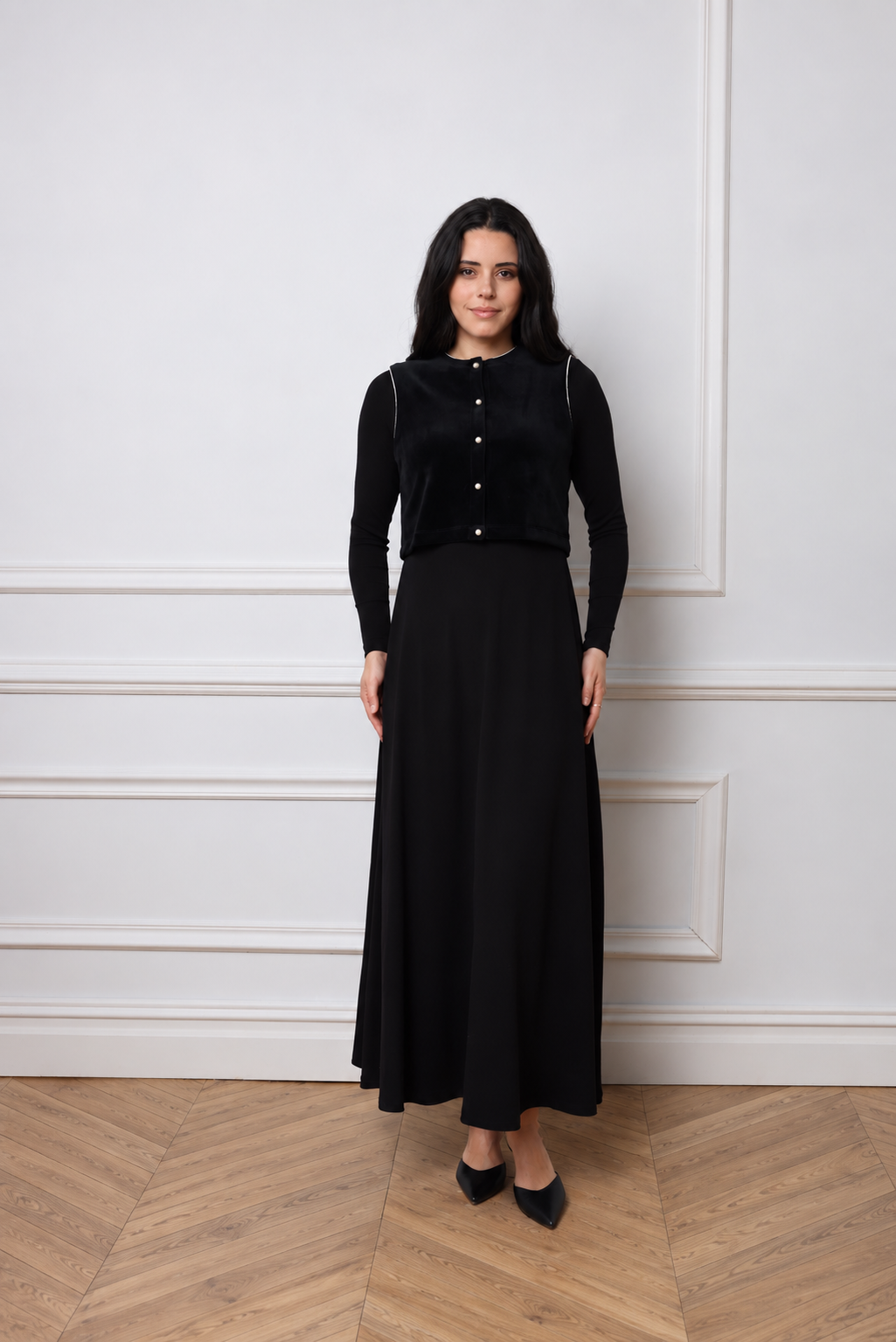 The Velour Vested Maxi