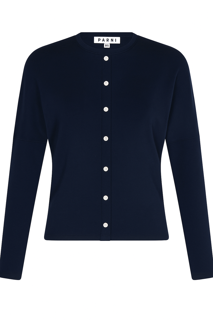 Rhinestone Mock Cardigan Dolman