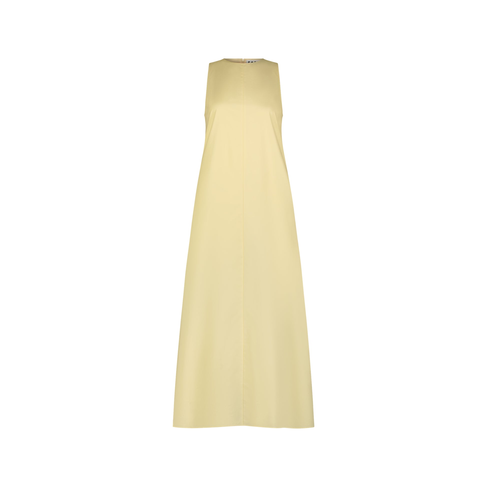 Yellow Sleeveless Poplin Maxi Dress.