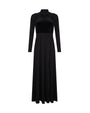 Black long-sleeve dress on a white background