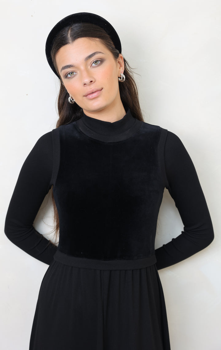 Mixed Media Mock Tneck Maxi