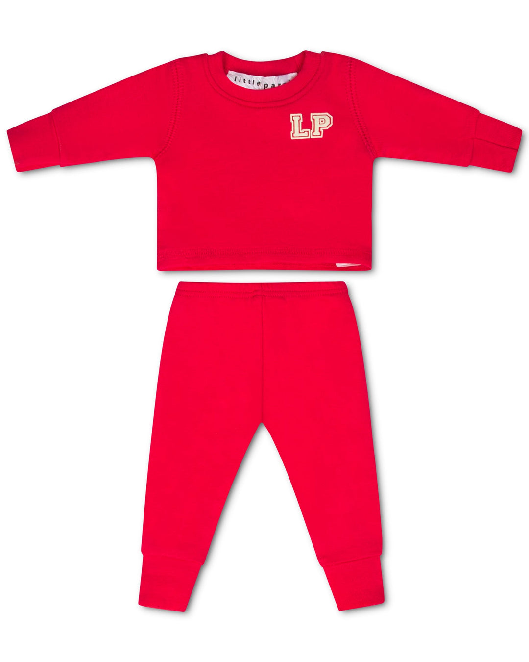 Doll Hot pink children's pajama set with 'LP' logo on a white background