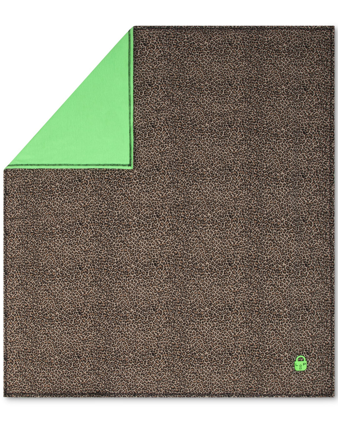 Brown textured mat with a green corner on a white background