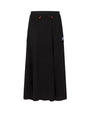 Black skirt with red accents on a white background