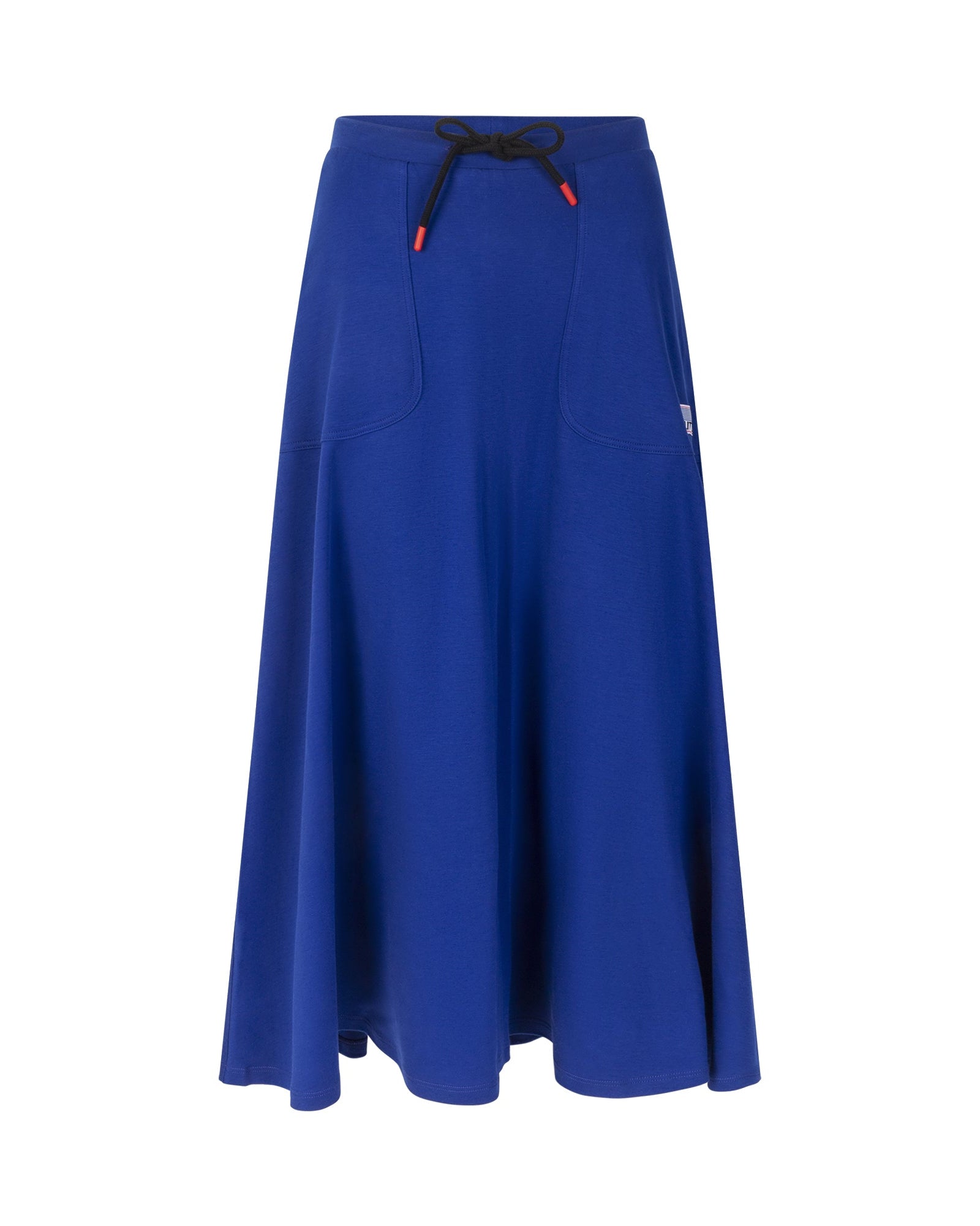 Blue skirt with a drawstring on a white background
