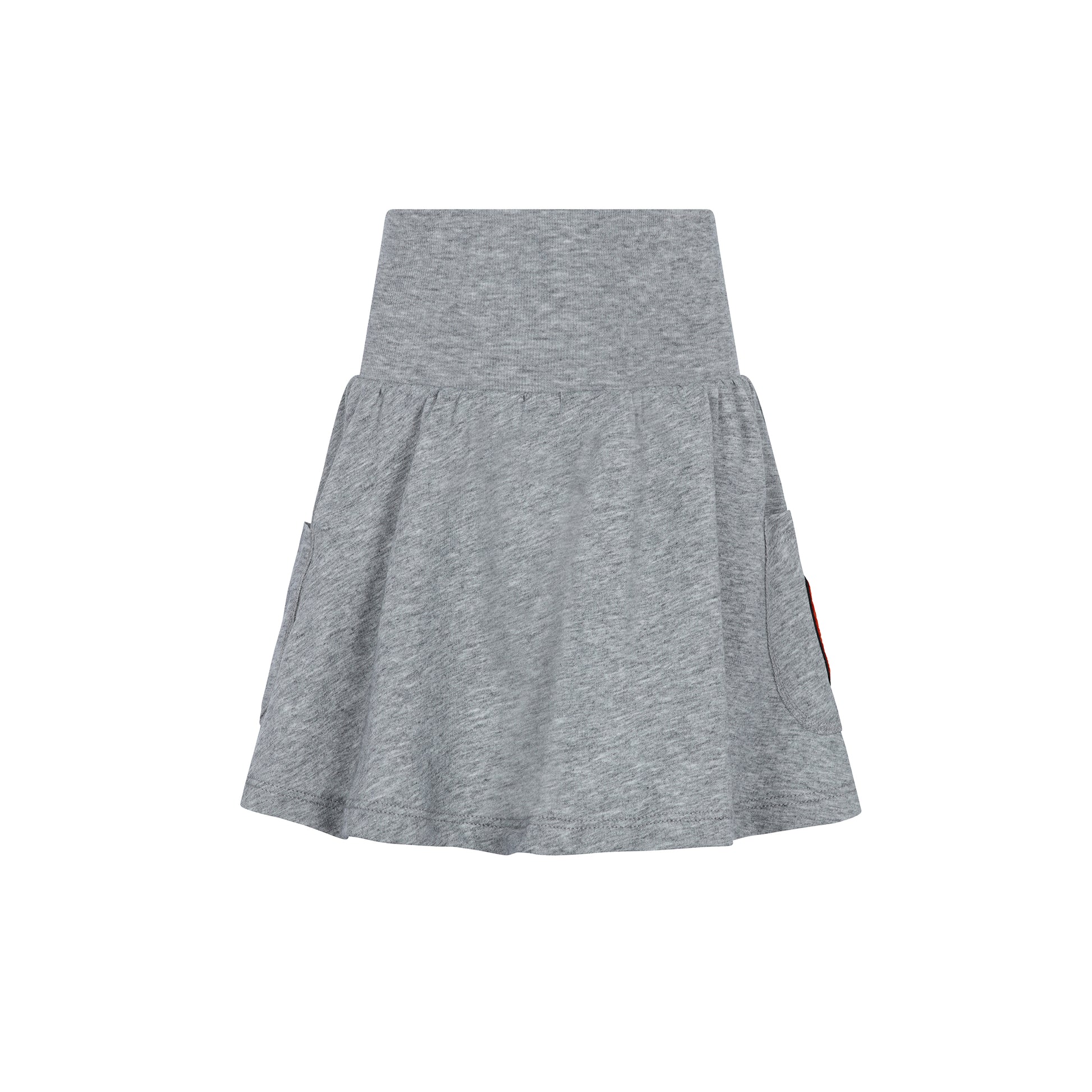 Girls High Waisted Varsity Skirt Grey.