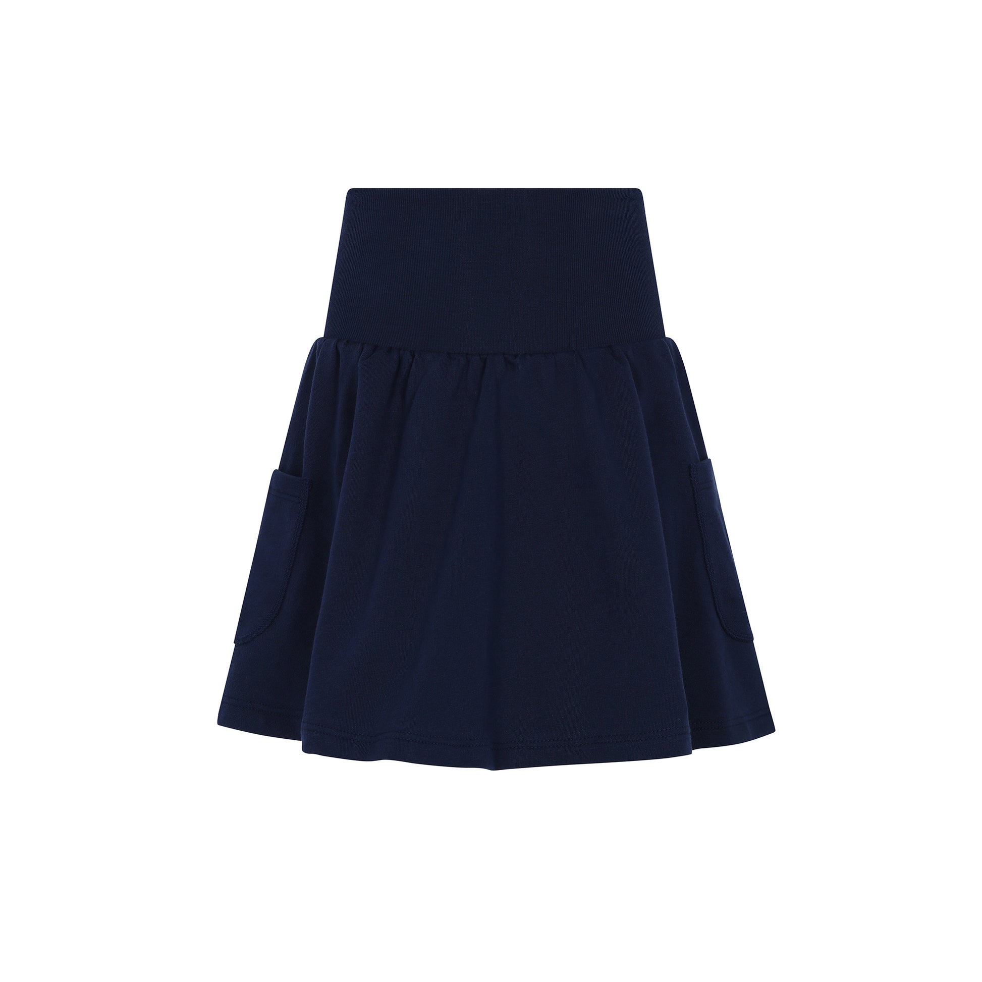 Girls High Waisted Varsity Skirt Navy.