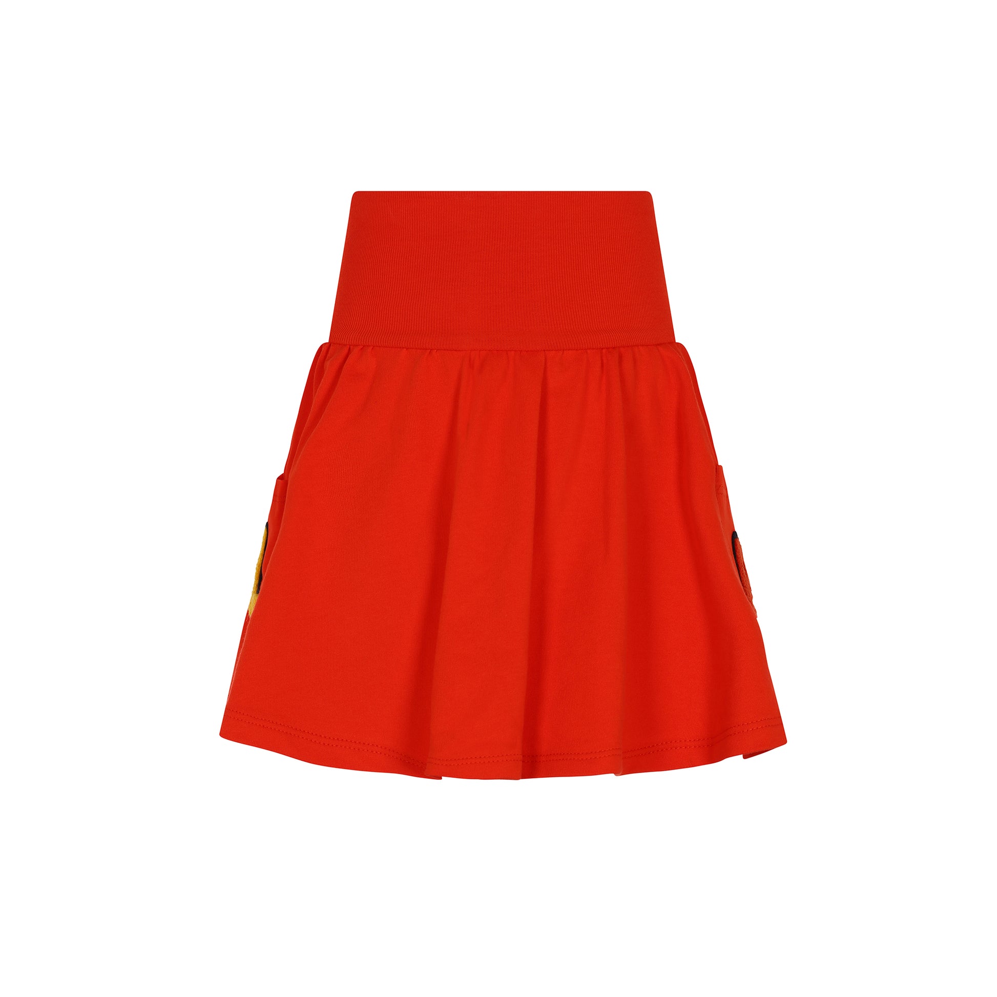 Girls High Waisted Varsity Skirt Orange.