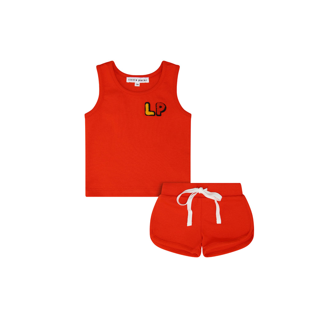 LP Baby Tank and Short Set Orange.