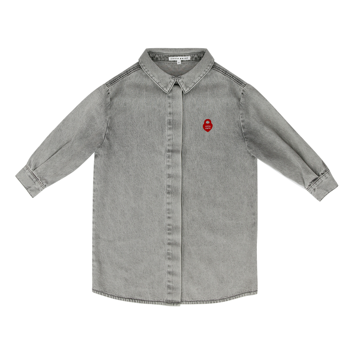 Grey Girls Long Sleeve Denim Shirtdress.
