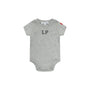 Product shot of the grey LP Est. 17 Baby Bodysuit.
