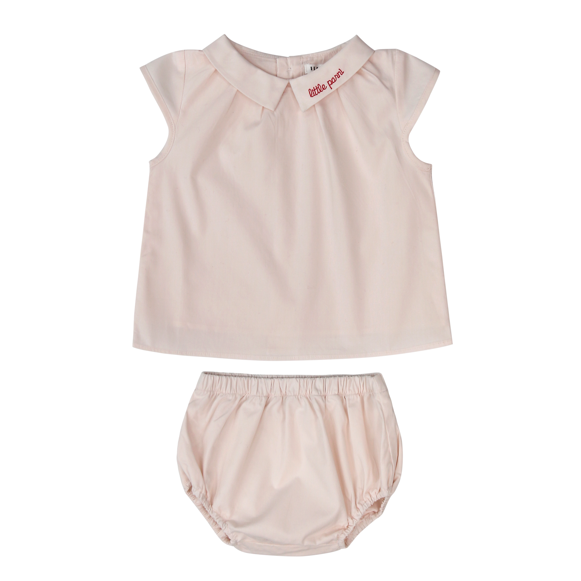 Two-piece Cotton Set With Bloomers pink.
