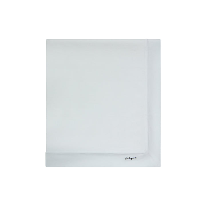 White LP Embroidered Baby Blanket.