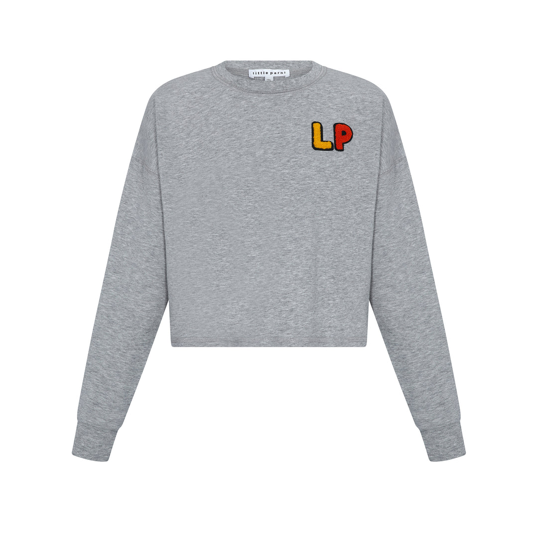 Girls LP Crop Top Grey.