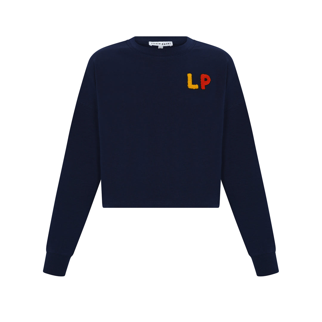 Girls LP Crop Top Navy.