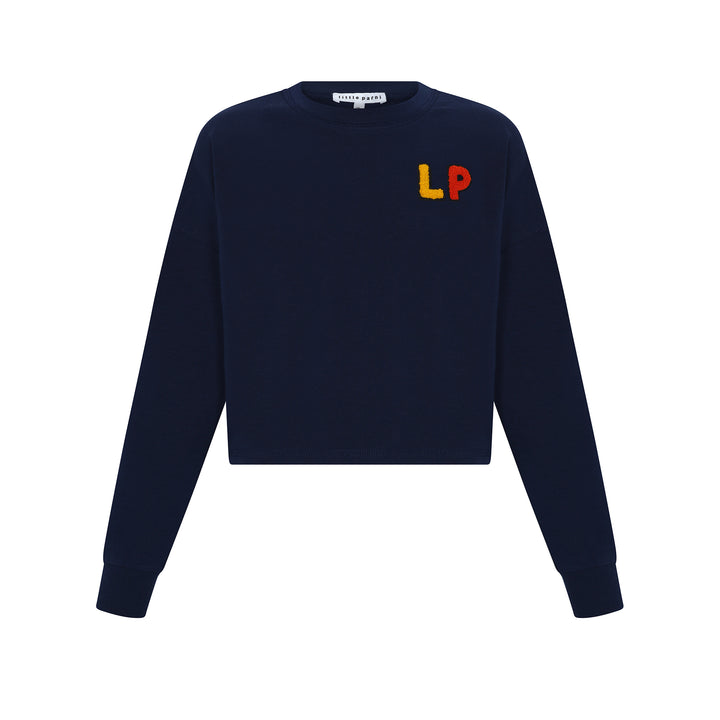 Girls LP Crop Top Navy.