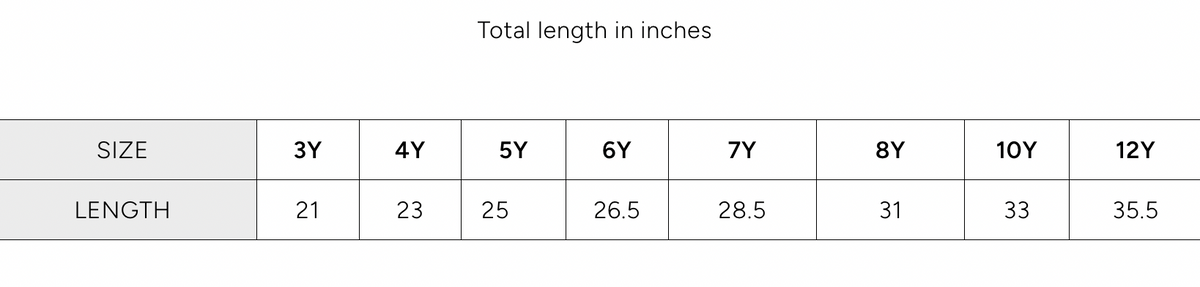 Size chart