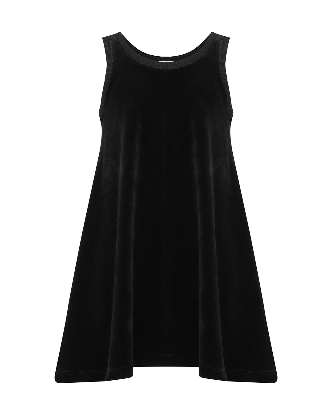 Girls Short Velour Sleeveless Dress Black / 5Y