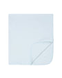 Light blue blanket on a white background