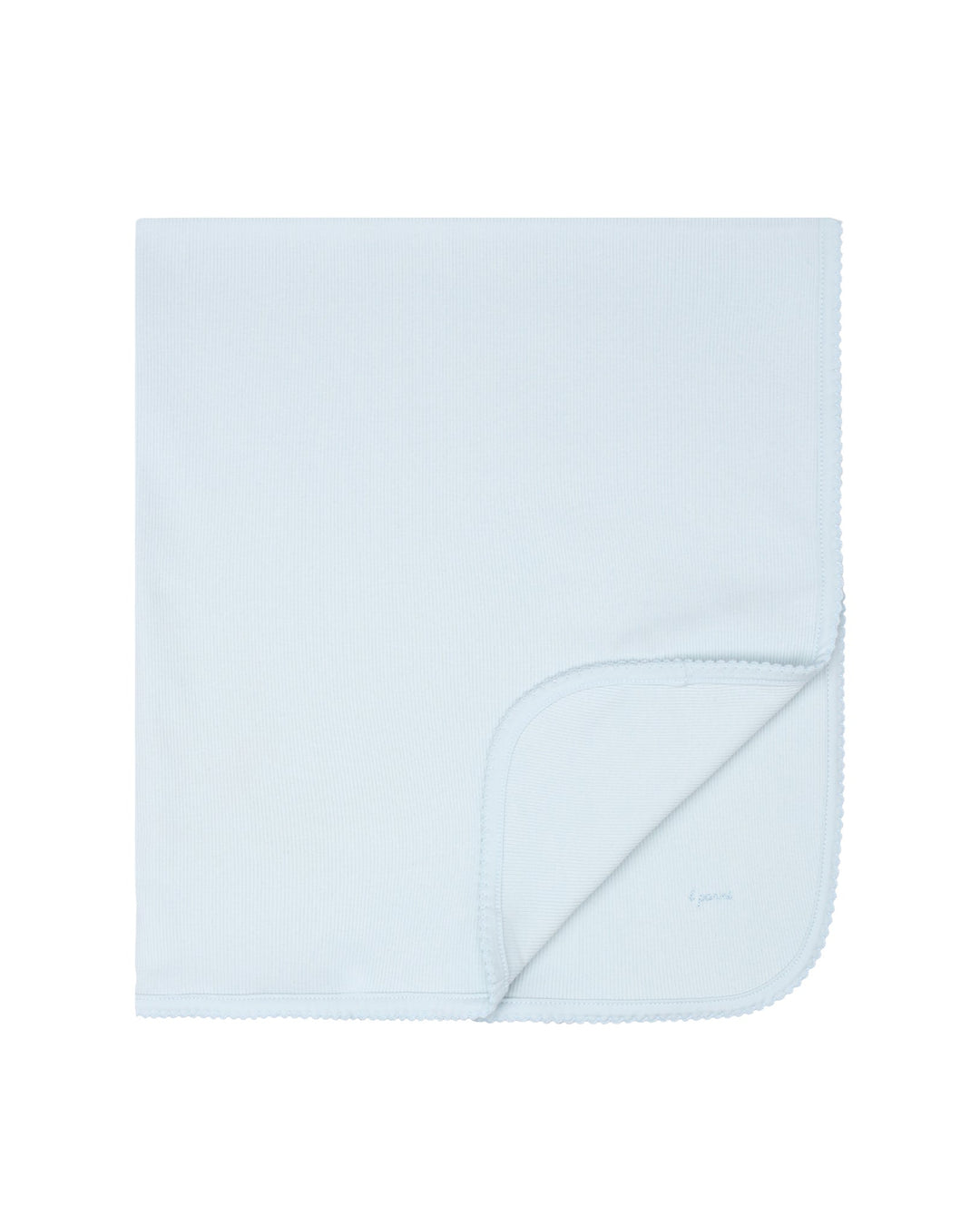 Light blue blanket on a white background