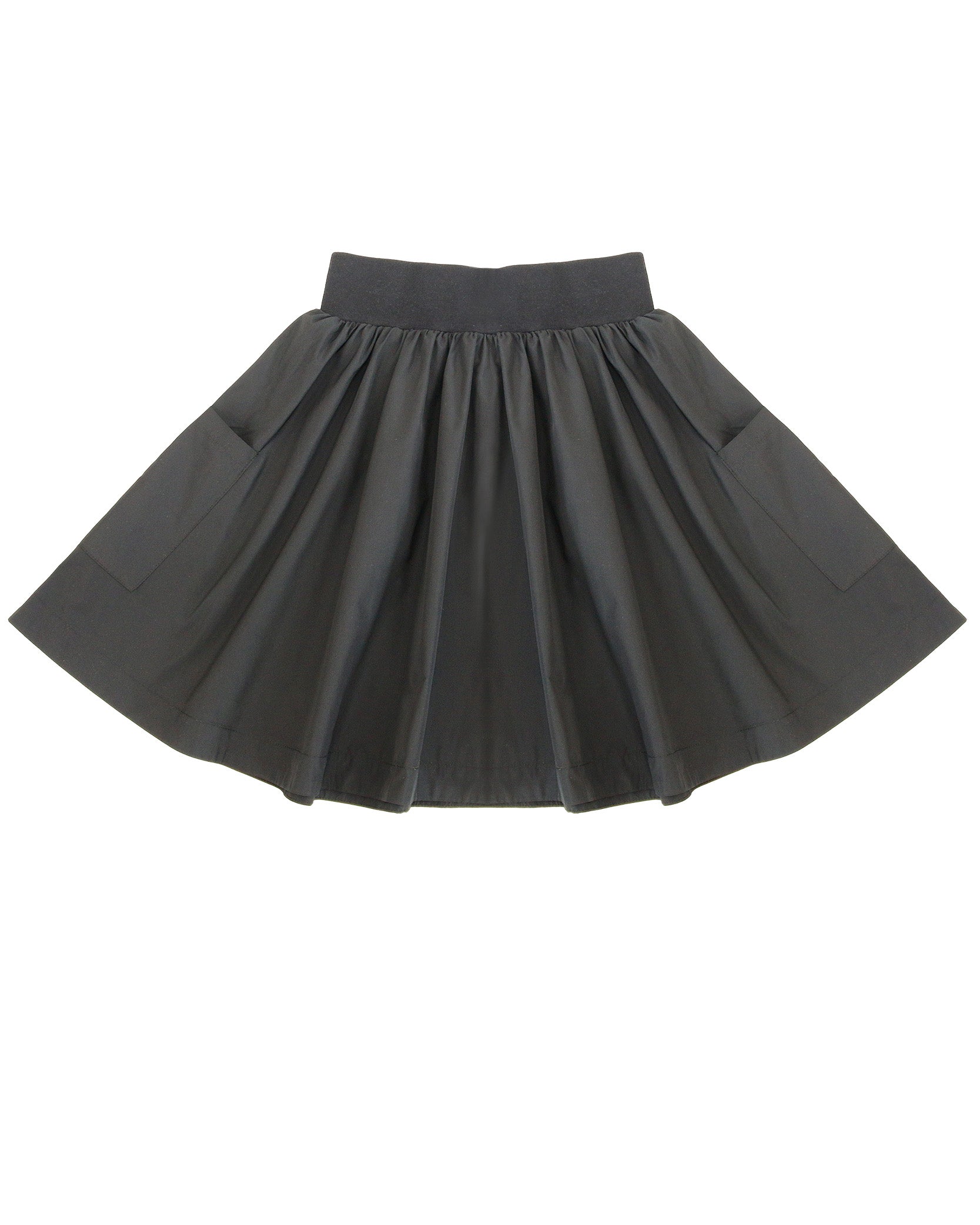 Black pleated skirt on a white background