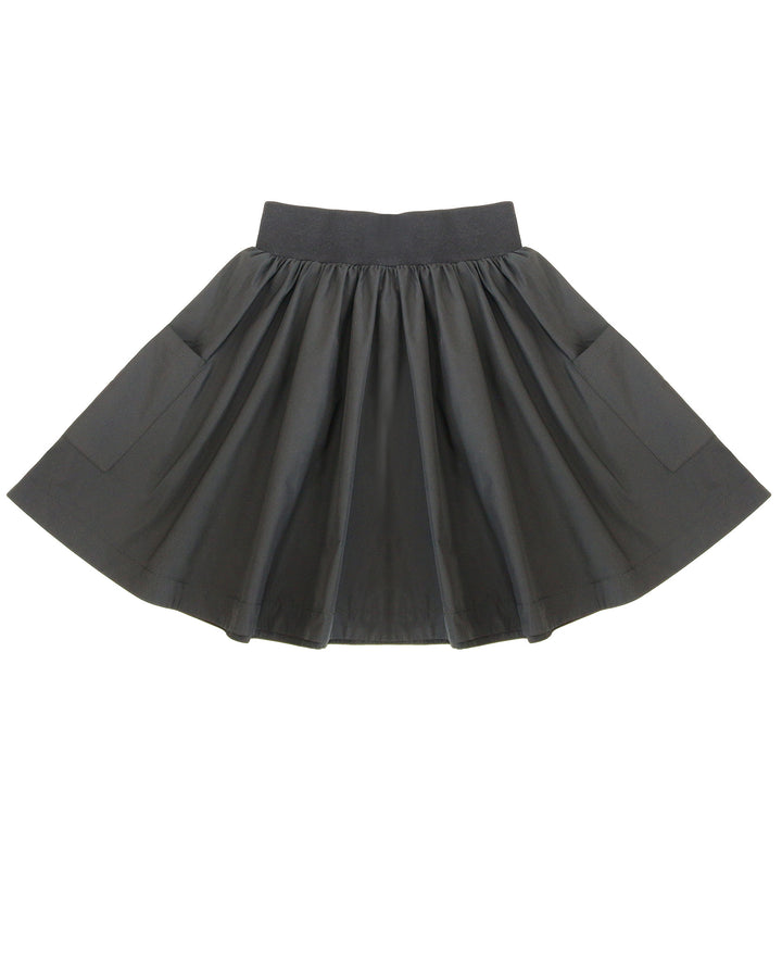 Black pleated skirt on a white background
