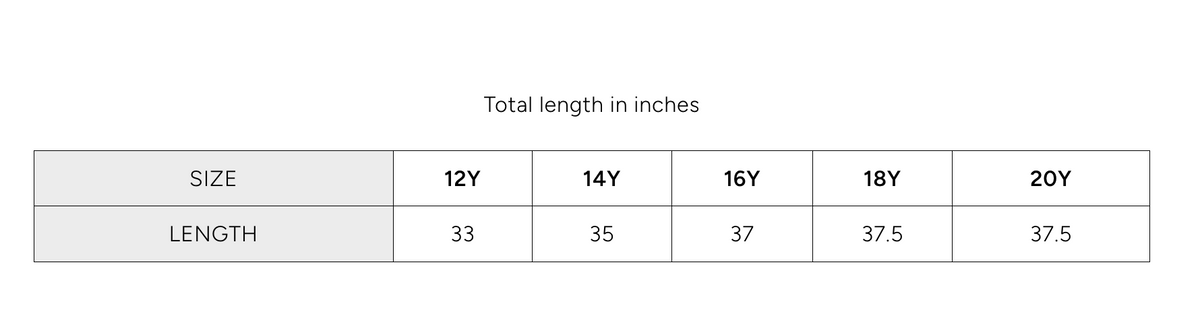 Size chart