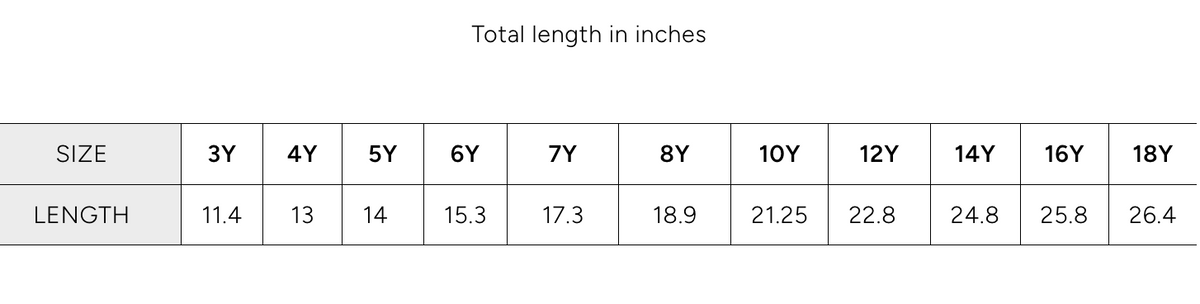 Size chart
