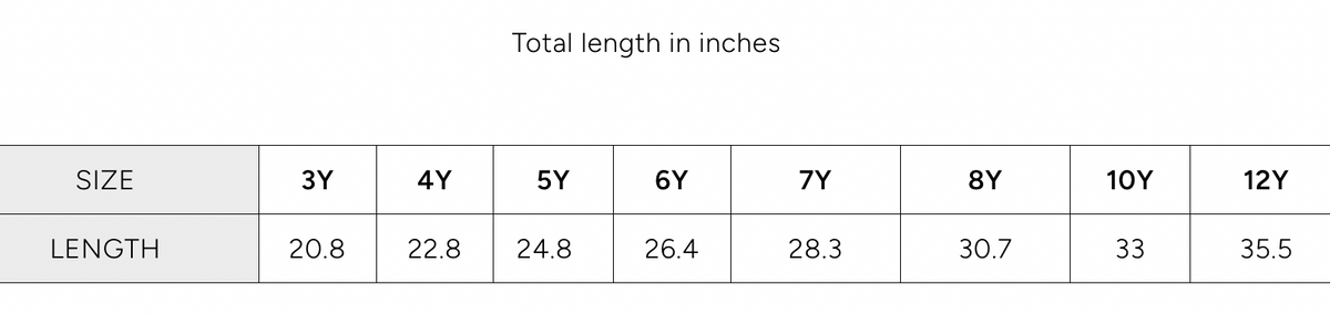 Size chart