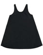 Black tank dress on a white background