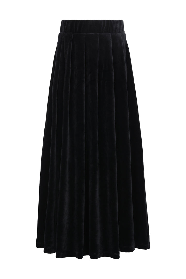 Black Velour skirt on a white background