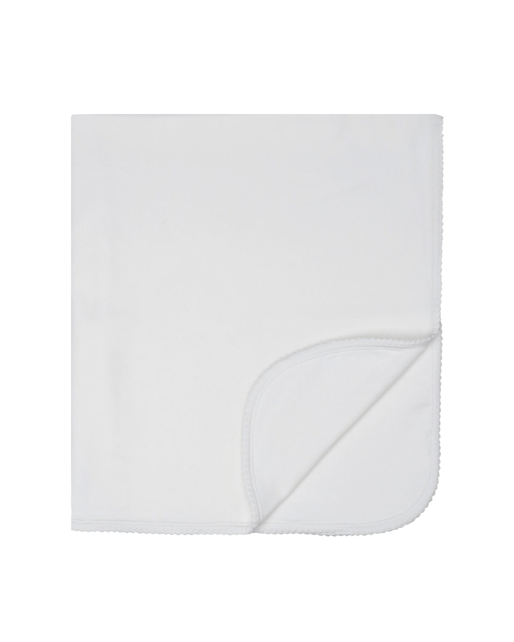 White blanket folded on a white background