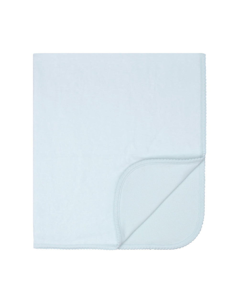 Light blue blanket on a white background