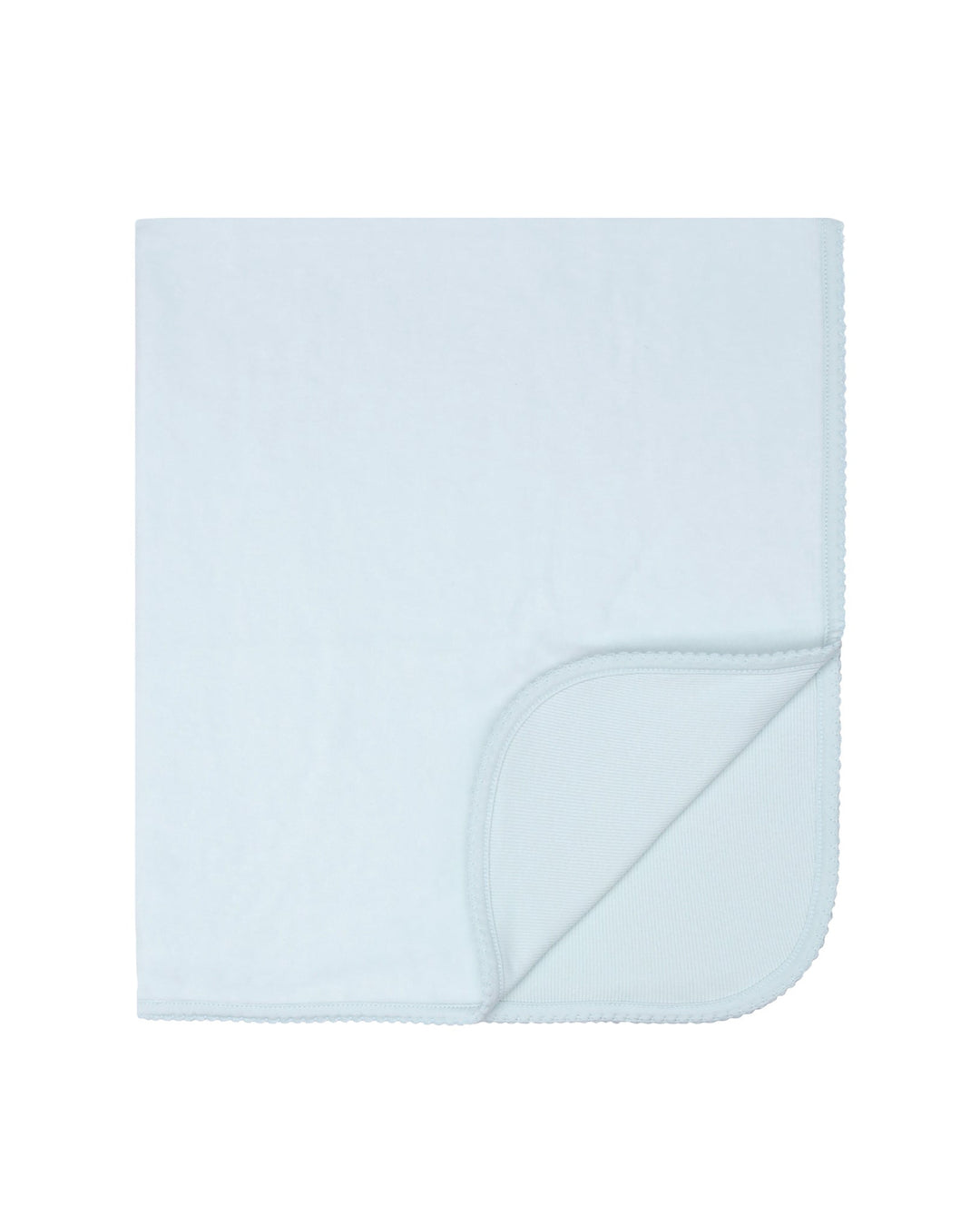 Light blue blanket on a white background