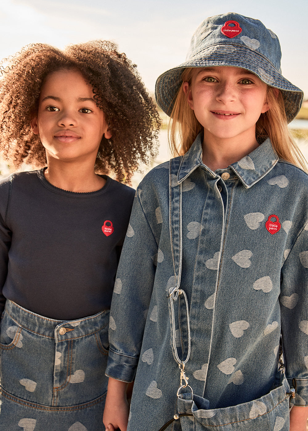 parni denim dress Girls Long Sleeve Denim Shirtdress