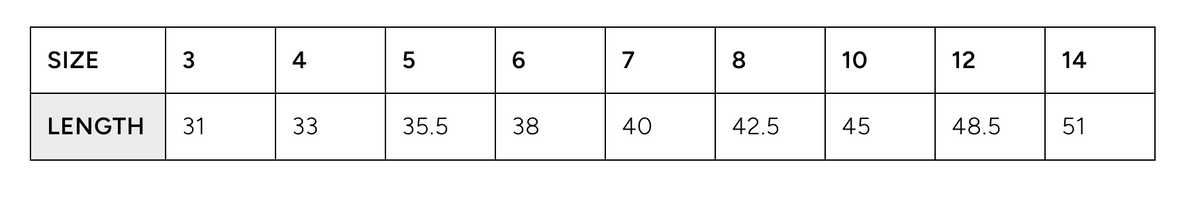 Size chart