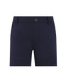 Navy blue shorts on a white background