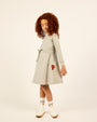 Model wearing the LP Pocket Dress in grey.